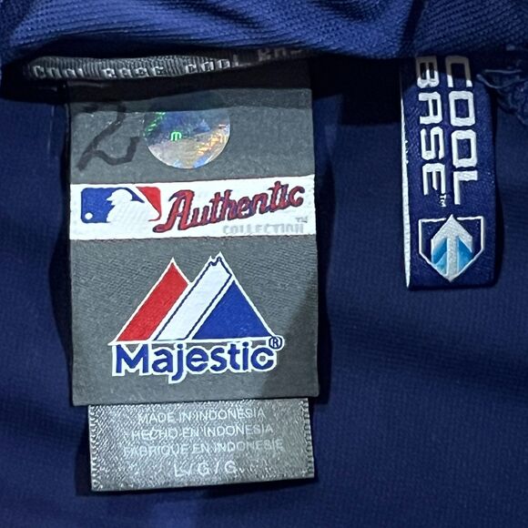 Majestic Cool Base Texas Rangers Half-Zip Pullover Jacket Windbreaker Mens Large - Picture 5 of 9